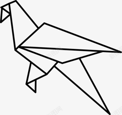 折纸动物鸟图标图标