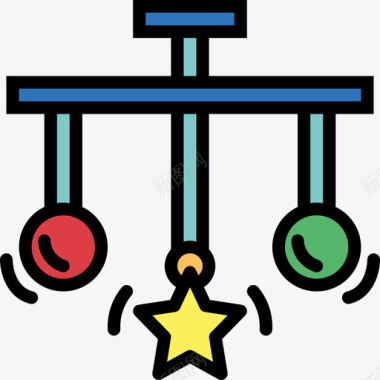 星光玩具童年2线性颜色图标图标