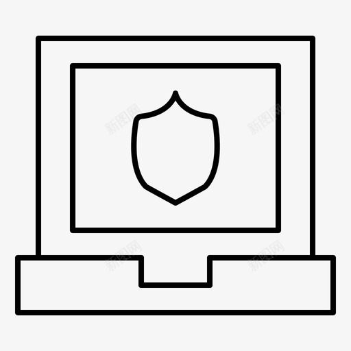 笔记本电脑安全防护图标svg_新图网 https://ixintu.com 安全 电脑 笔记本 设备 防护