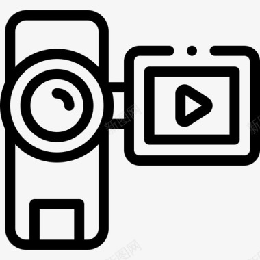 摄像机音频和视频25线性图标图标