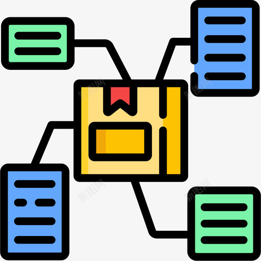 工作流交付86线颜色图标svg_新图网 https://ixintu.com 交付 工作流 颜色