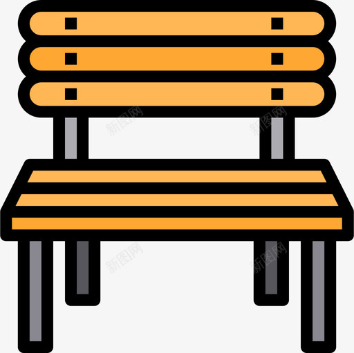 长椅家具129线性颜色图标svg_新图网 https://ixintu.com 家具 线性 长椅 颜色