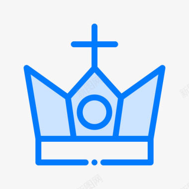 王冠国际象棋9蓝色图标图标