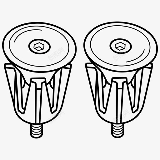 自行车车把插头杆端盖图标svg_新图网 https://ixintu.com 插头 杆端 自行车 车把