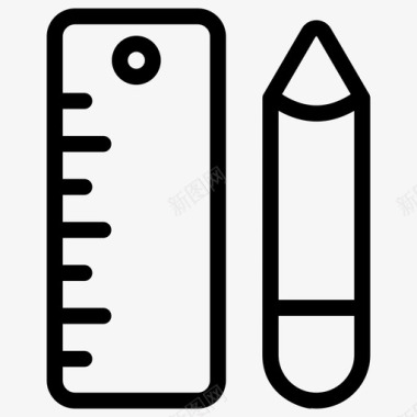 铅笔和比例尺绘图工具几何工具图标图标