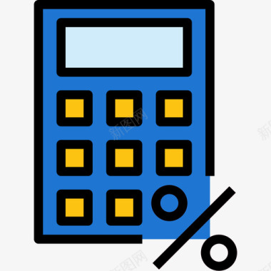计算器贷款6线性颜色图标图标