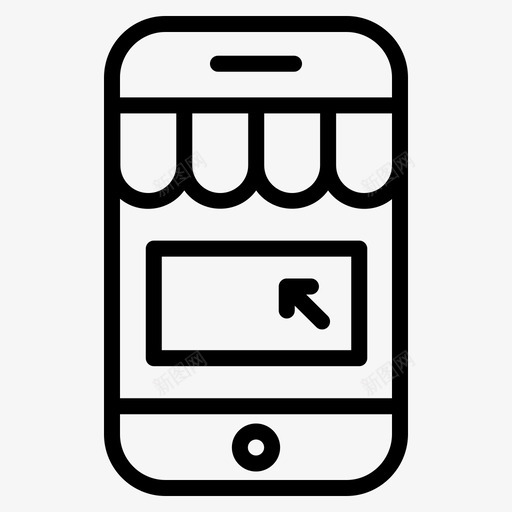 移动应用程序电子商务市场图标svg_新图网 https://ixintu.com 商店 在线购物 市场 电子商务 移动应用程序 购物一线