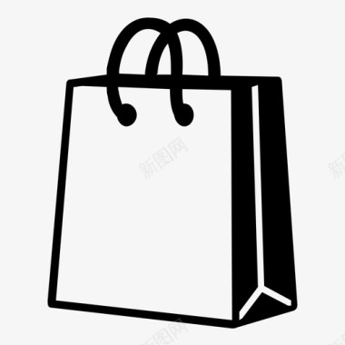 纸袋购物袋市场袋图标图标