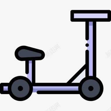 滑板车交通166线性颜色图标图标