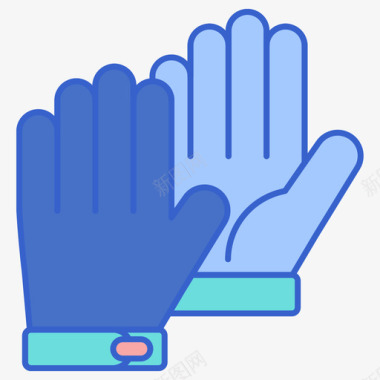 手套冬季旅行线性颜色图标图标