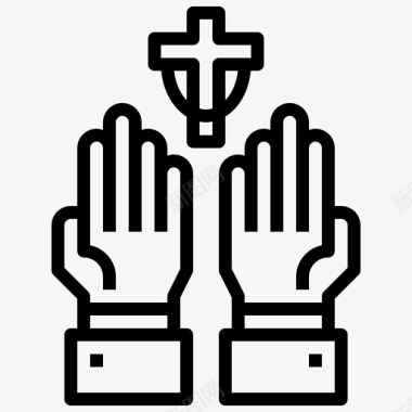 祈祷天主教基督教图标图标
