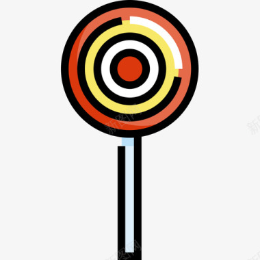 棒棒糖甜糖果线性颜色图标图标