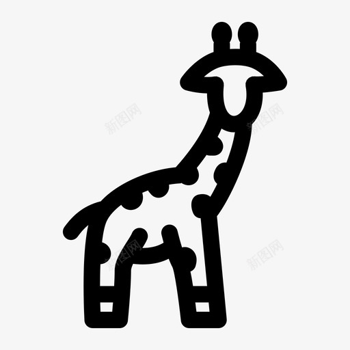 长颈鹿动物绘画图标svg_新图网 https://ixintu.com 动物 哺乳动物 斑点 绘画 长颈鹿
