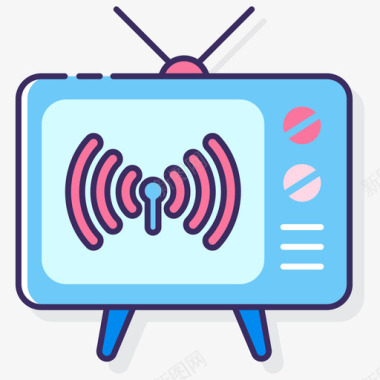 电视直播2线性彩色图标图标