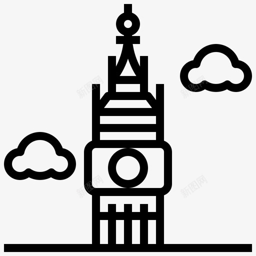 大本钟建筑建筑和城市图标svg_新图网 https://ixintu.com 世界 地标 城市 大本 建筑 轮廓