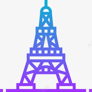 埃菲尔铁塔法国符号3坡度图标图标
