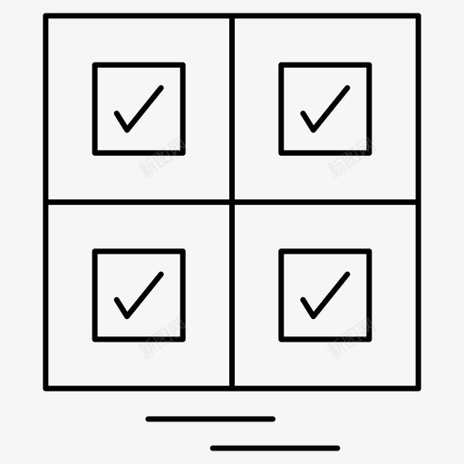 复选框检查表文档图标svg_新图网 https://ixintu.com 企业管理细线集58 复选框 文档 检查表