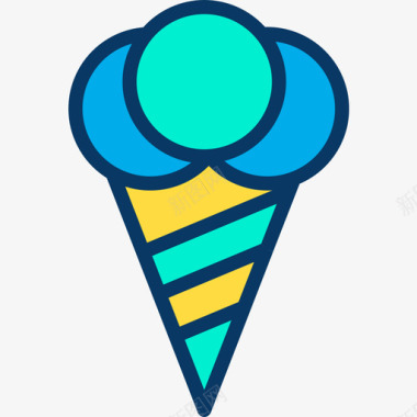 冰淇淋新年43线形颜色图标图标