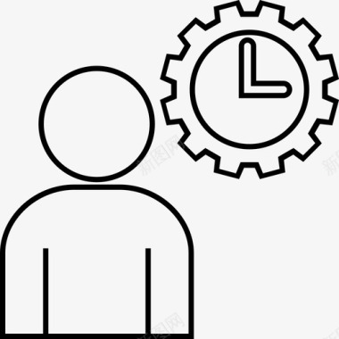 工作时间时钟人图标图标