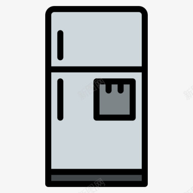 冰箱家用电器21线性颜色图标图标