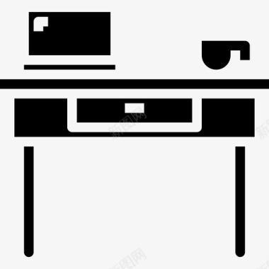 办公桌家具127实心图标图标