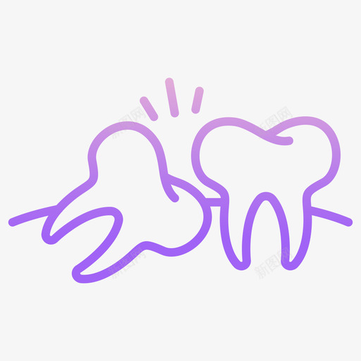 种植体牙38轮廓梯度图标svg_新图网 https://ixintu.com 梯度 植体 种植 轮廓