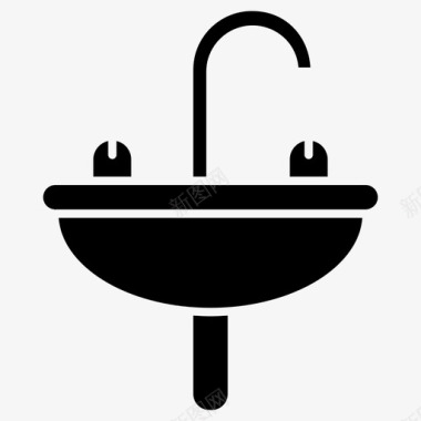 洗脸盆浴缸家具图标图标
