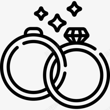 结婚戒指结婚206直线型图标图标