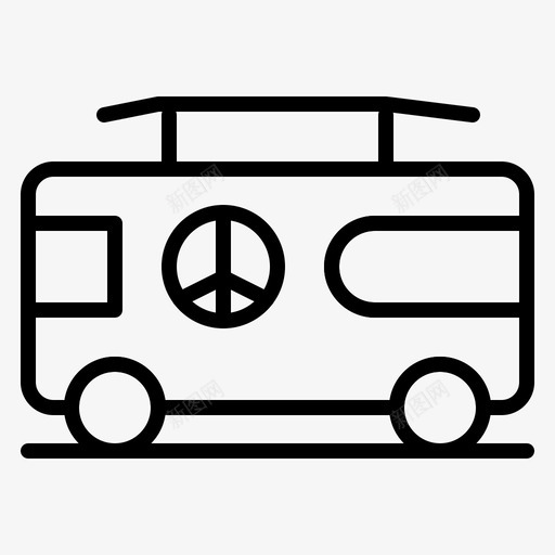 组合嬉皮士假期图标svg_新图网 https://ixintu.com 假期 嬉皮士 工具 组合 货车