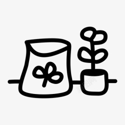 画薄种子和植物自然包图标高清图片
