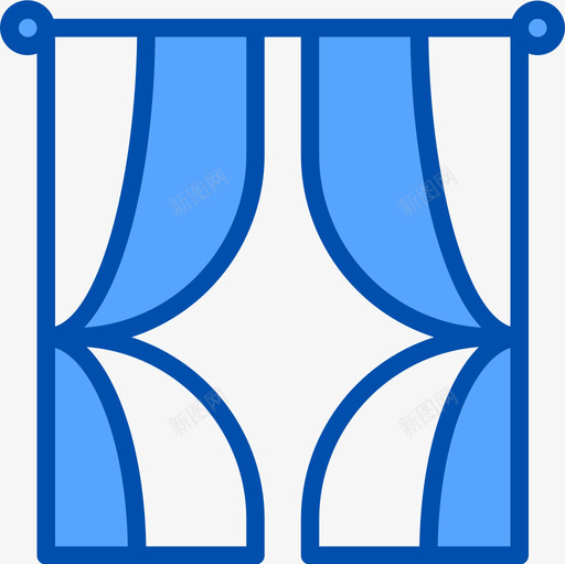 窗帘家装29蓝色图标svg_新图网 https://ixintu.com 家装 窗帘 蓝色