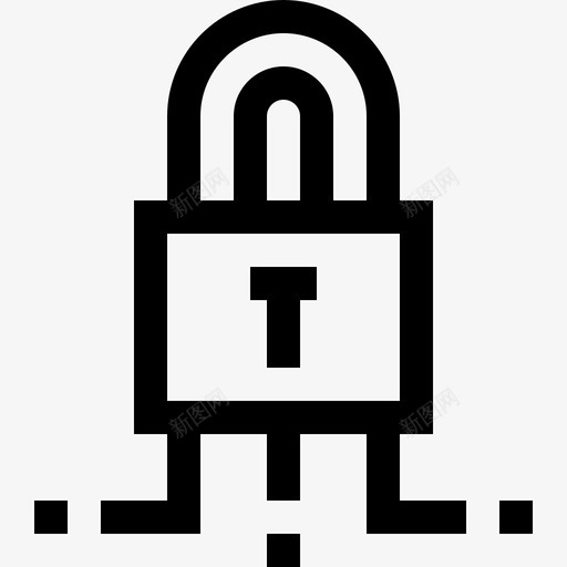 锁数字服务线性图标svg_新图网 https://ixintu.com 数字 服务 线性