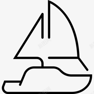 游艇帆船夏季图标图标