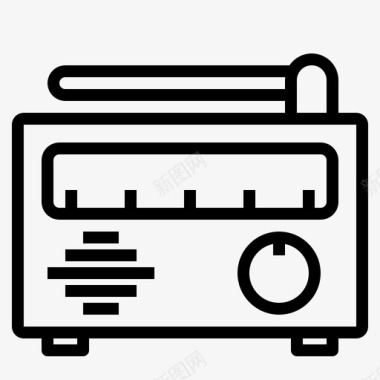 收音机小工具17线性图标图标