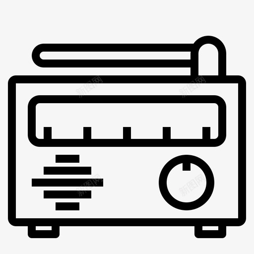 收音机小工具17线性图标svg_新图网 https://ixintu.com 小工 工具 收音机 线性