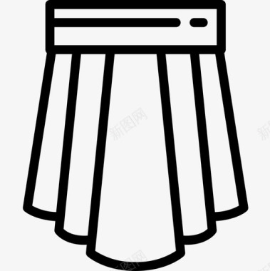 裙子时尚9直线型图标图标