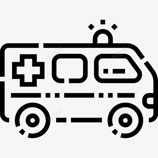 救护车车辆运输4直线图标svg_新图网 https://ixintu.com 救护车 直线 车辆 运输