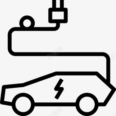 电动汽车智能装置3线性图标图标