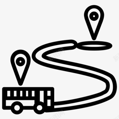运输公交专用道目的地图标图标