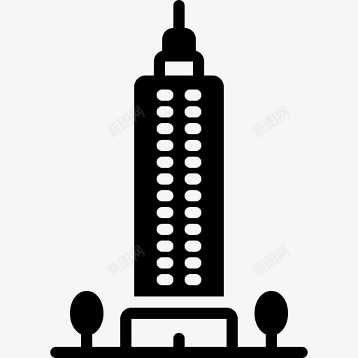 摩天大楼公寓建筑图标svg_新图网 https://ixintu.com 公寓 塔楼 建筑 建筑物 摩天大楼