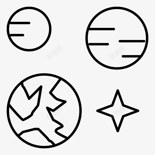 行星地球科学图标svg_新图网 https://ixintu.com 地球 太空 科学 行星