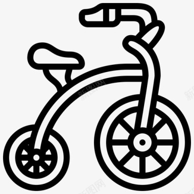 独轮车古董自行车图标图标