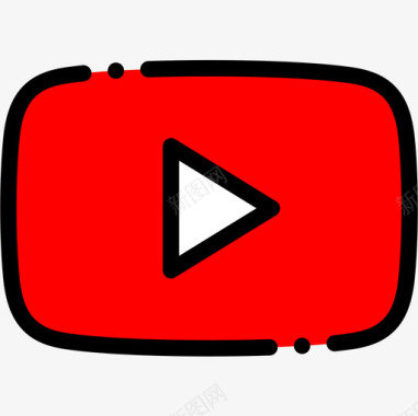 Youtube社交媒体84线性颜色图标图标
