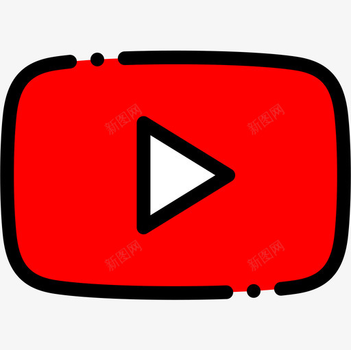 Youtube社交媒体84线性颜色图标svg_新图网 https://ixintu.com Youtube 社交媒体84 线性颜色