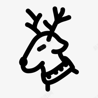 驯鹿圣诞节项圈图标图标