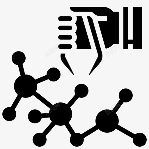 纳米技术原子分子图标svg_新图网 https://ixintu.com 分子 原子 生物工程 研究 纳米技术 纳米结构