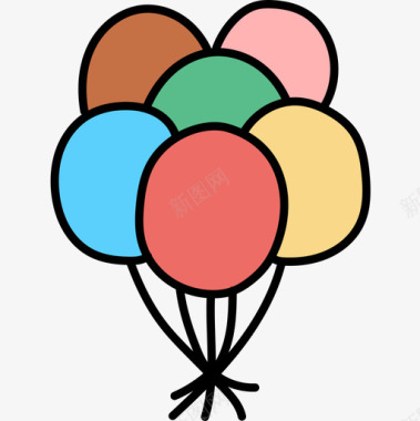 气球儿童玩具14彩色图标图标