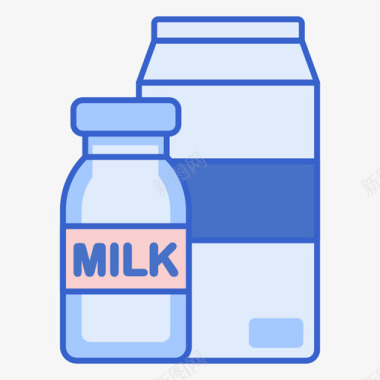 牛奶过敏线性颜色图标图标