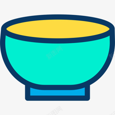 碗厨房50线性颜色图标图标