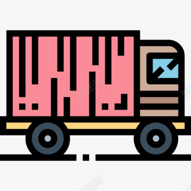 送货卡车物流41线性颜色图标图标